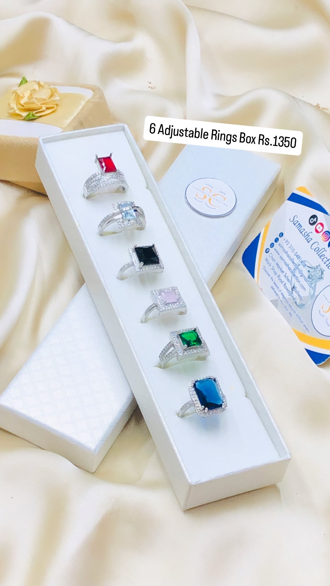 6 Rings Set China Gold With Box