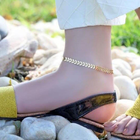 Leaf Anklet Gold Plated