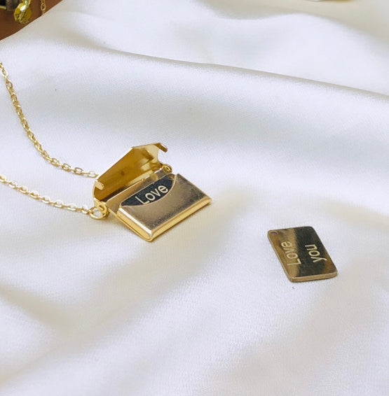 Love Letter Locket Chain Gold Plated