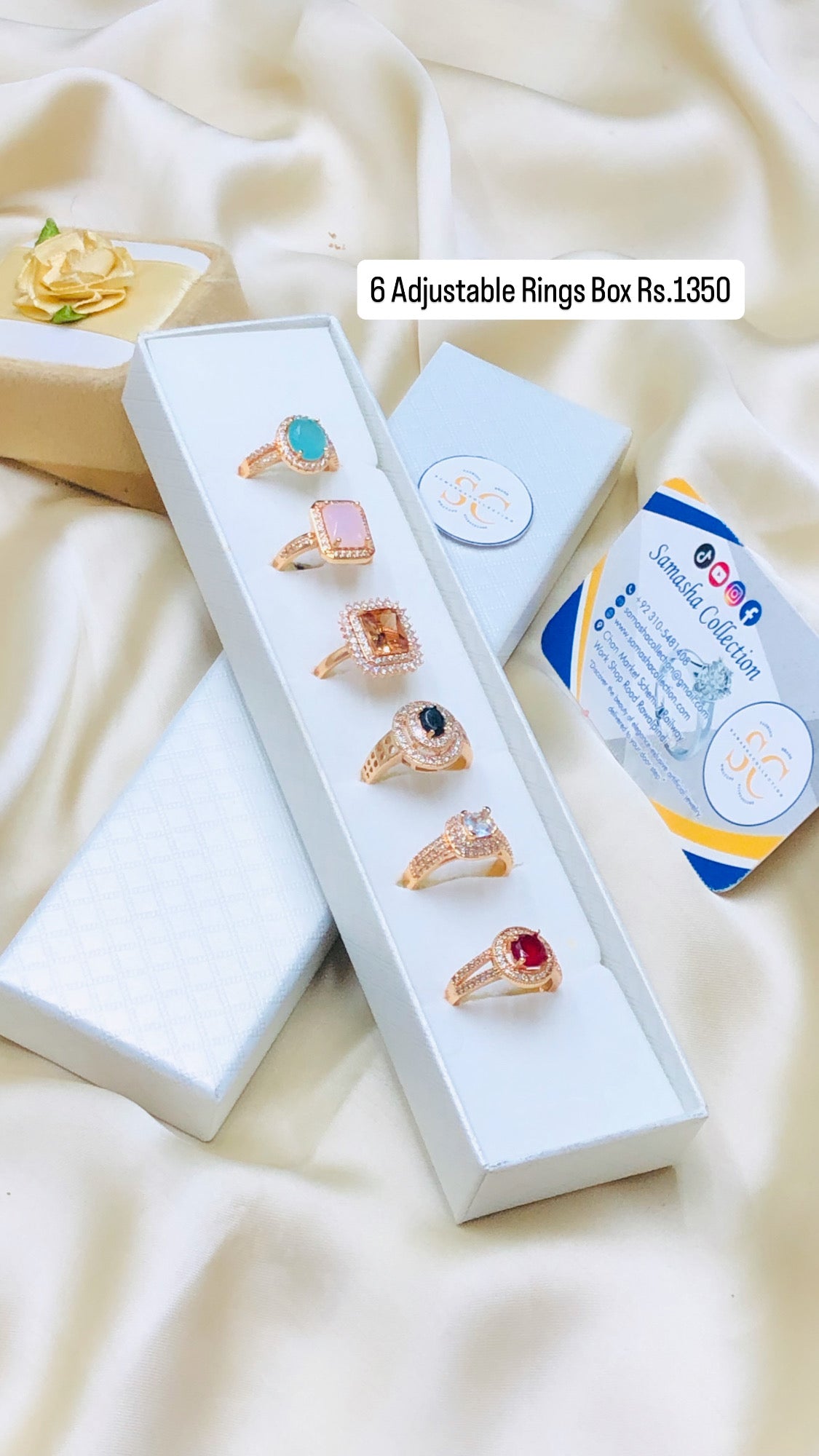 6 Rings Set China Gold With Box