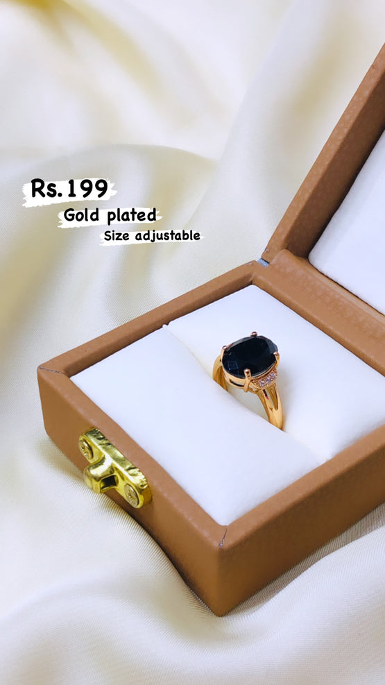 Gold Plated Single Stone Ring
