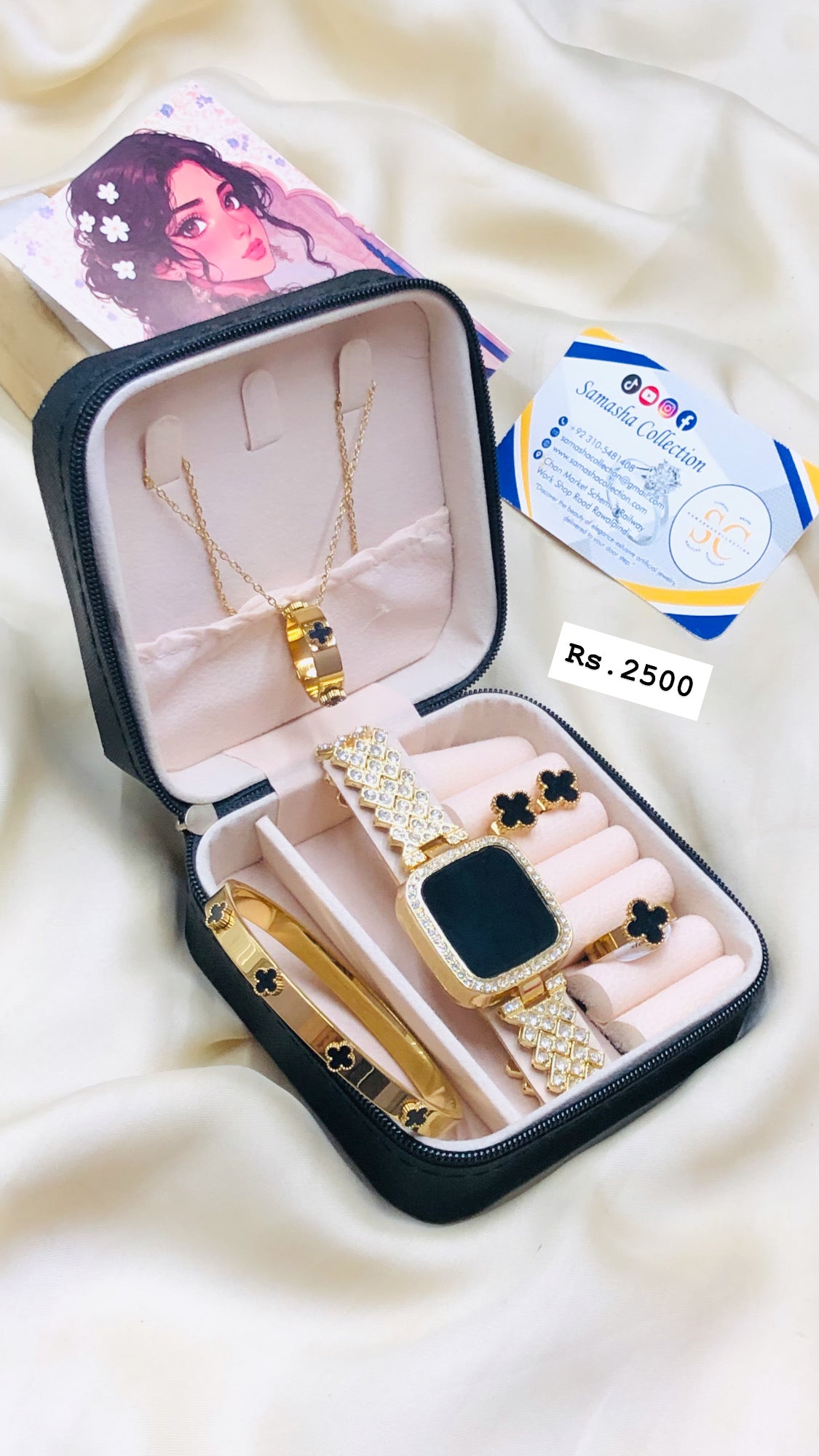 Stainless Steel Jewellery Watch With Jewelry Organizer