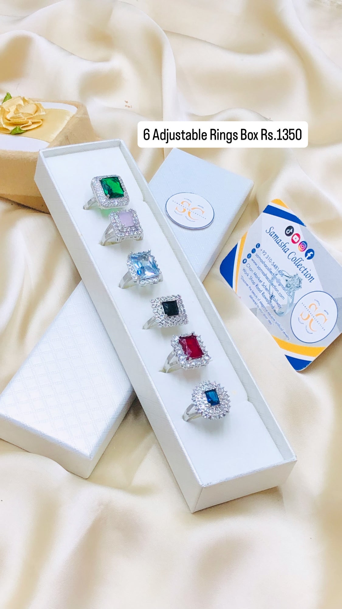 6 Rings Set China Gold With Box